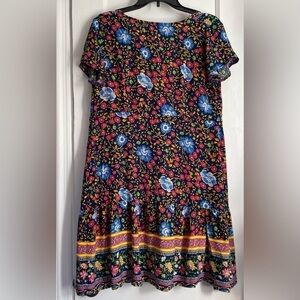 Cupshe Women’s Bohemian Casual Short Sleeves V-Neck Floral Wrap Peplum. Sz: Med